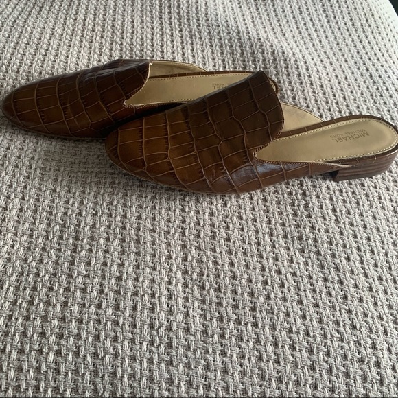 Michael Kors Crocodile Embossed Leather Mules - Picture 6 of 9